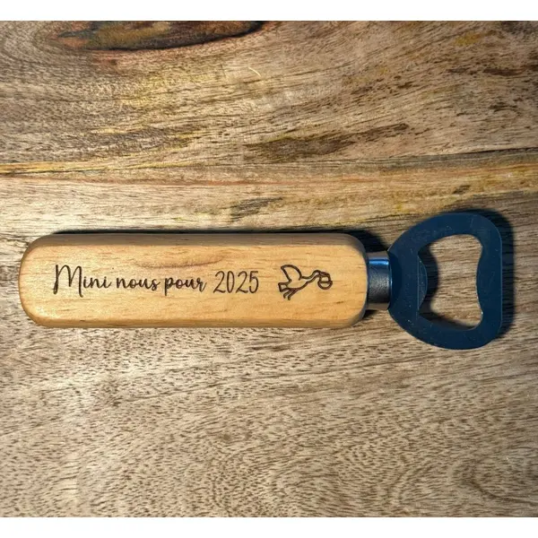 Décapsuleur en bois à personnaliser - cadeau fête des pères, fête des mères, mariage, baptême, evg, evjv, témoin, annonce grossesse