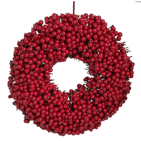 Couronne de baies rouges laquées