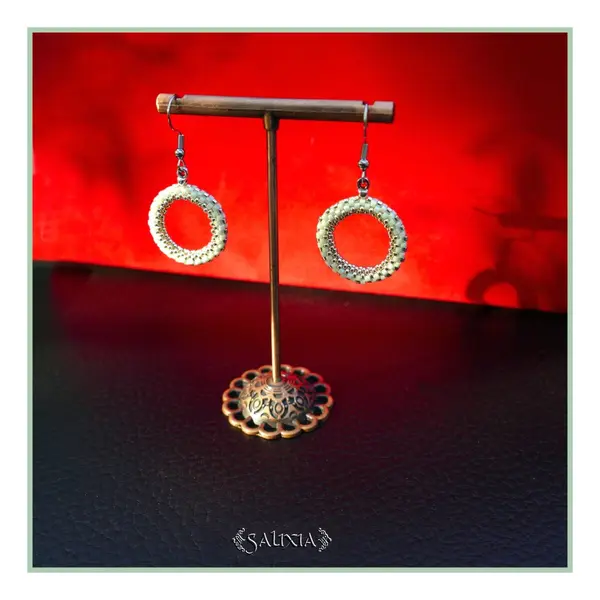 Boucles d'oreilles anneaux tissés à l'aiguille perles de verre japonaises crochets ou dormeuses acier inoxydable (#bo1007)