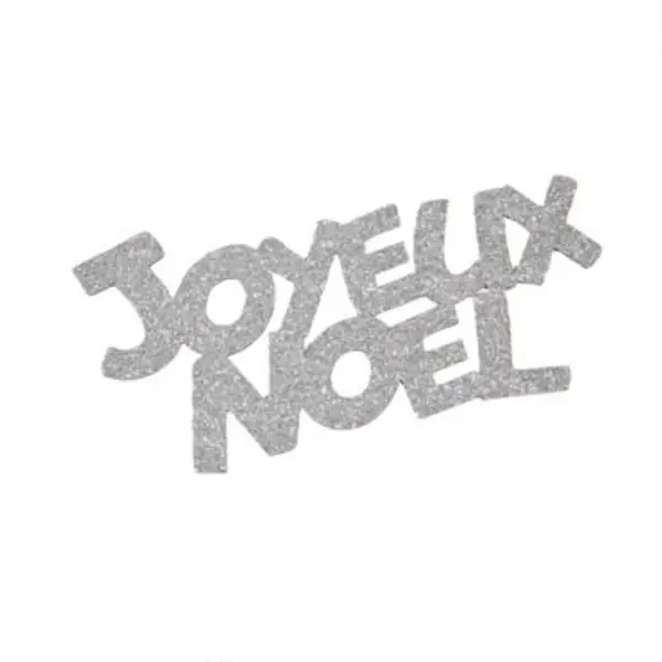 2 Autocollants "Joyeux Noël" - Paillettes Argent