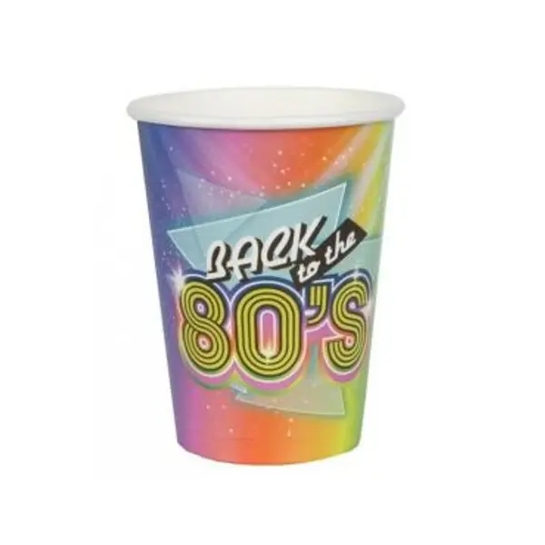 10 Gobelets en carton - Back to the 80's
