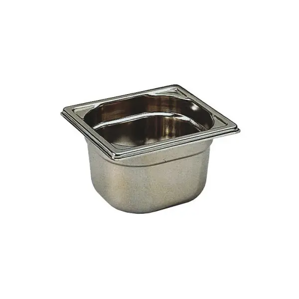 bac gastronorme plein inox - sans anse - GN 1/6 profondeur 15 cm