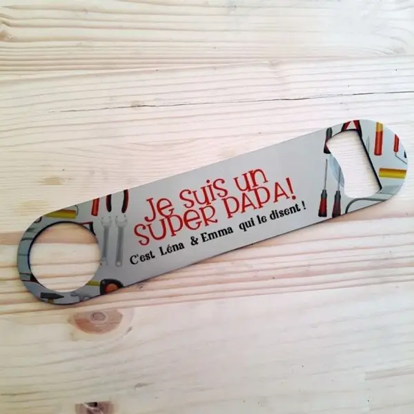 Décapsuleur en Inox modèle Super papa/papy/tonton etc personnalisable... outils
