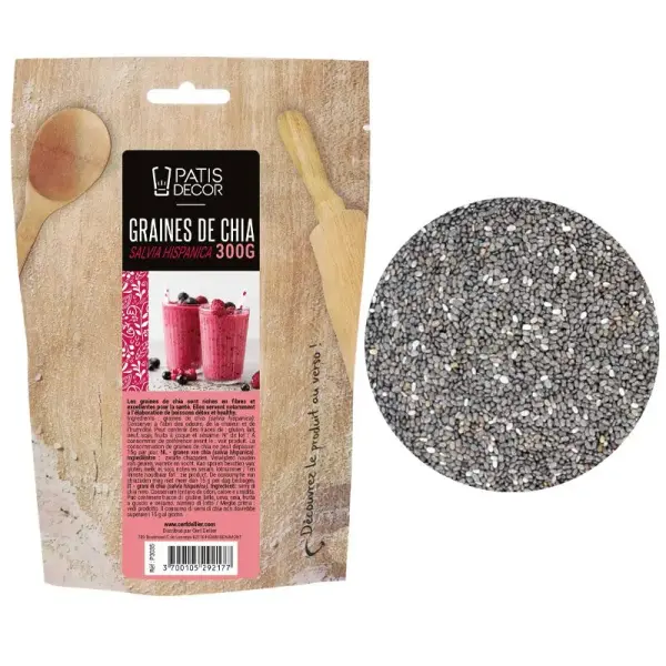 Graines de chia noir décortiquées (Salvia hispanica) 300 g