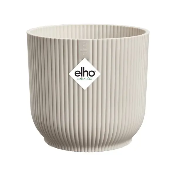 Cache-pot rond Vibes Fold, coloris blanc lin - D.22cm