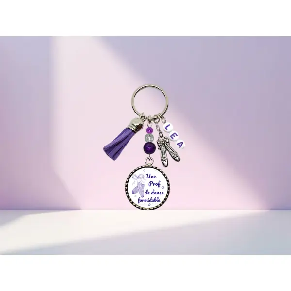 Porte-clés prof de danse personnalisé - cadeau "une prof formidable" - fin d'année et remerciements