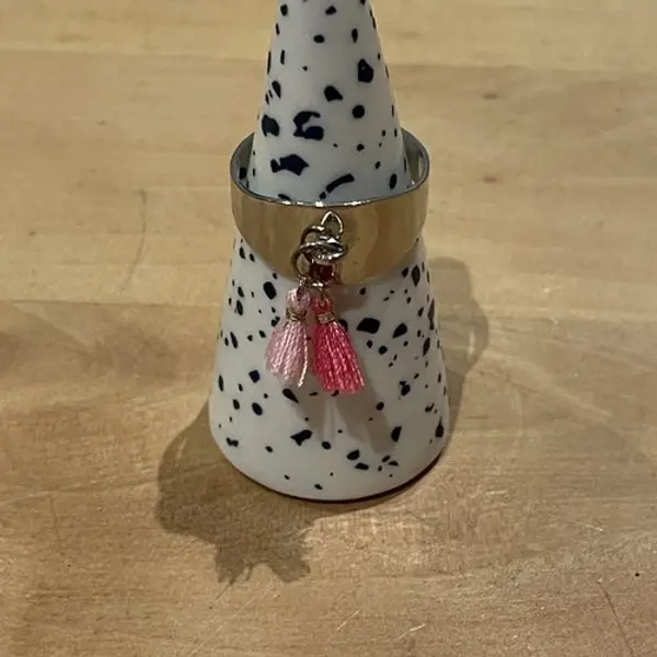 Bague réglable pompons