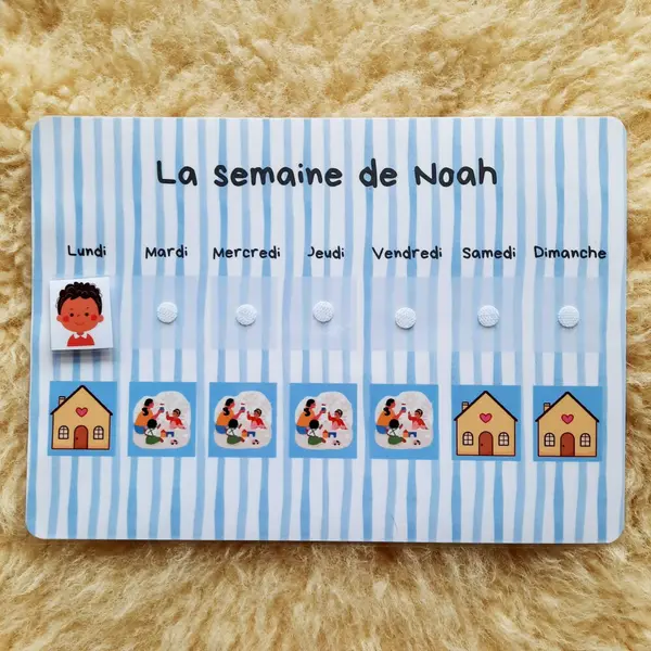 Semainier simplifié - se repérer dans les jours de la semaine - premier semainier - maternelle / nounou / crèche