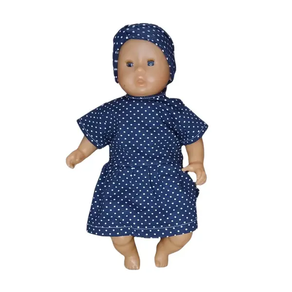 Robe en jersey pour poupons de 30 cm (type corolle, nenuco, paola reina...) et bandeau assorti - vêtement de poupée