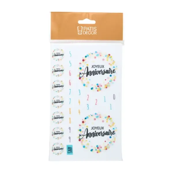 Décors en azyme assortis thème anniversaire n°5