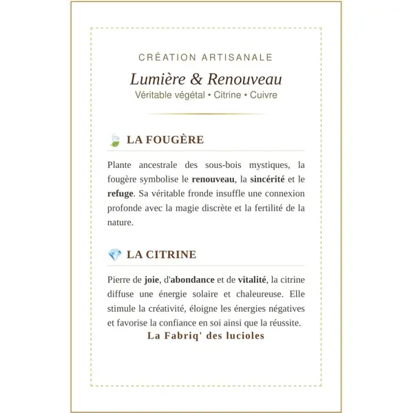 Collier cuivre lumière & renouveau
