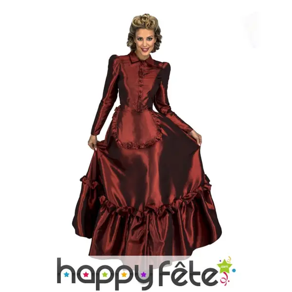 Longue robe rouge de dame du Farwest