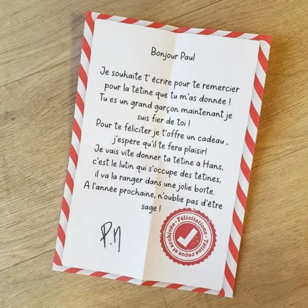 Kit Don de tétine(s) au Père Noël