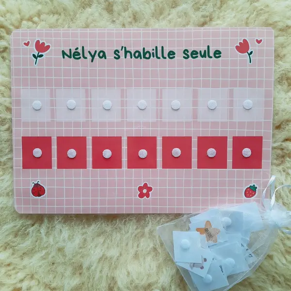 Je m'habille seul(e) - tableau de motivation à l'autonomie de l'enfant personnalisable au prénom de l'enfant