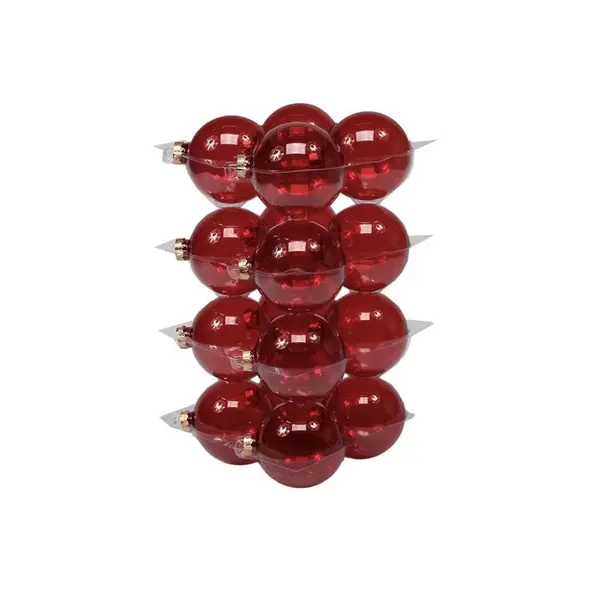 Boules de Noël classiques rouges transparentes