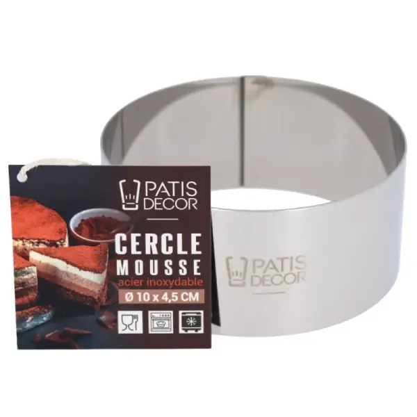 Cercle à mousse inox H 4,5 cm Ø 10 cm