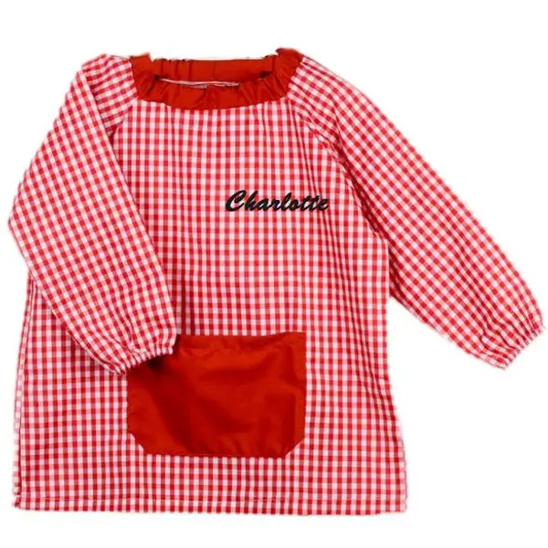 Blouse | tablier écolier personnalisé | Couleur rouge