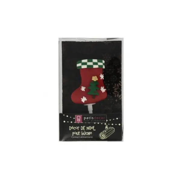 Chaussette de Noël décorée sur pique