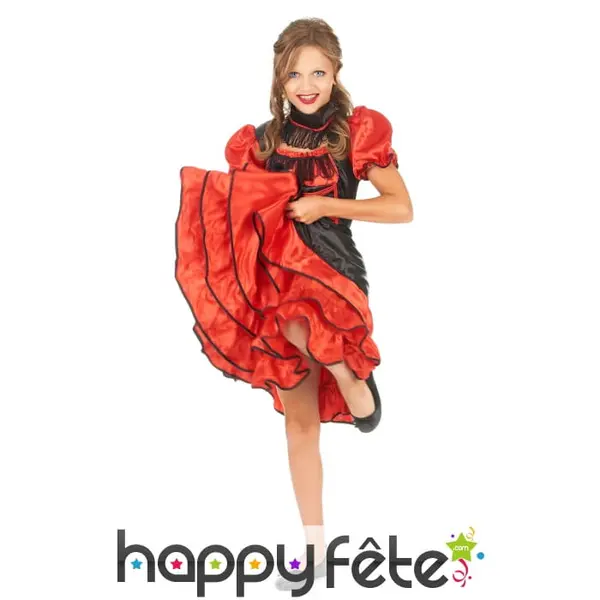Robe rouge de cancan pour enfant