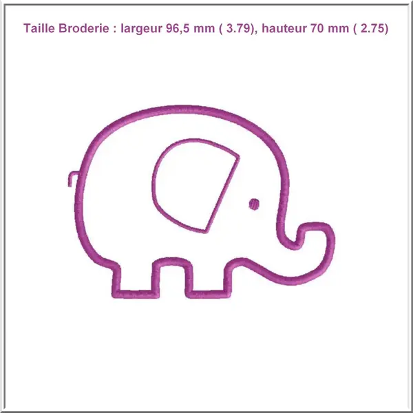 Eléphant en appliqué : fichier broderie machine