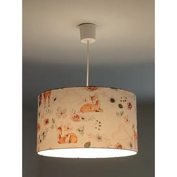 Abat-jour enfant biches faon montgolfières – déco chambre bébé, forêt, bohème, scandinave, cadeau naissance