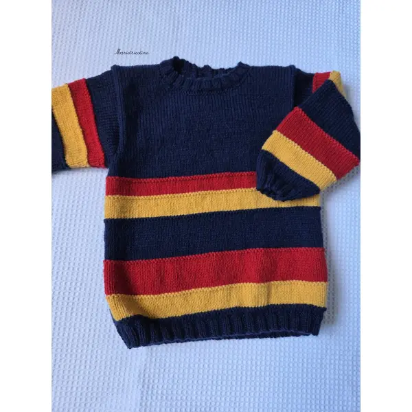 Pull enfant 2 ans tricoté main laine phildar partner