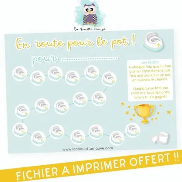 GRATUIT ***A IMPRIMER*** La course au pot pour favoriser l'apprentissage de la propreté