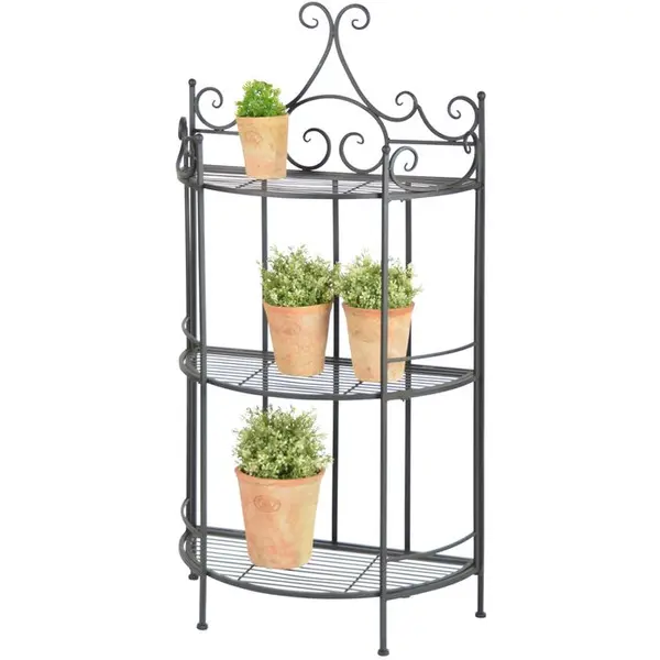 Etagère demi-ronde pliante (sans vis), en fer L.59,5x30xH.114,5cm