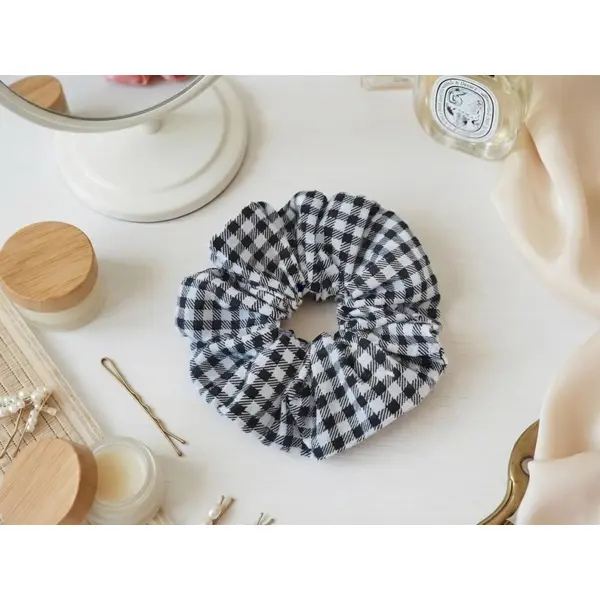 Chouchou coton vichy noir et blanc