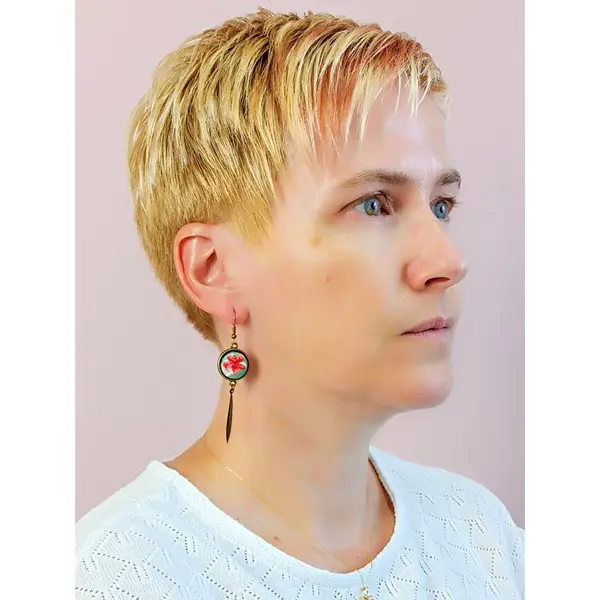 Boucles d'oreilles "tige" en tissu 75mm