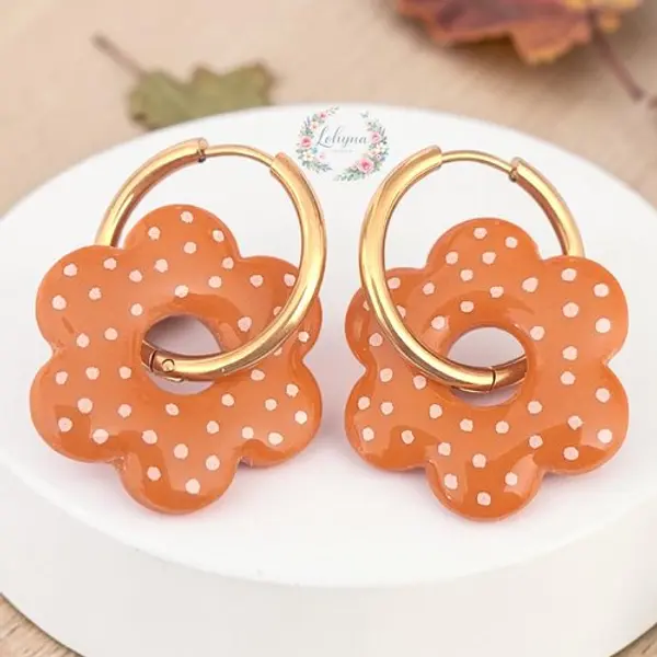 Boucles d'oreilles créoles interchangeables "douce automne"