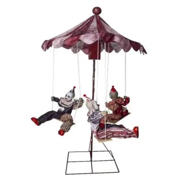 Balançoire 3 Clowns - Décoration Halloween - 180 x 90 cm - Animée et Sonore