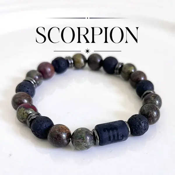 Bracelet scorpion homme pierres naturelles