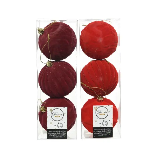 2x3 Boules rouges/bordeaux