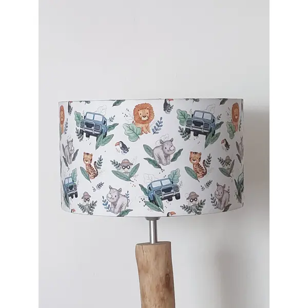 Abat-jour enfant animaux safari – déco chambre bébé, lion, tigre, savane, nature, bohème, cadeau naissance