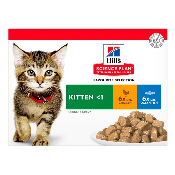 Sachet chaton multipack poulet et poisson 12 x 85g