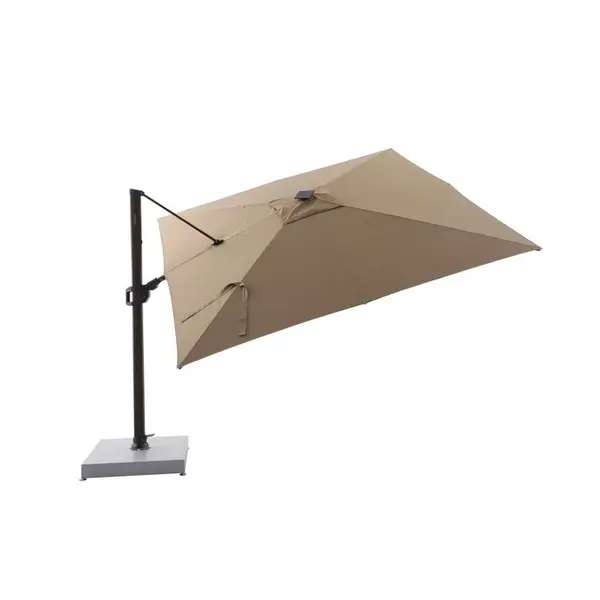 Parasol Oméga, coloris chêne foncé/taupe - L.300xl.300cm