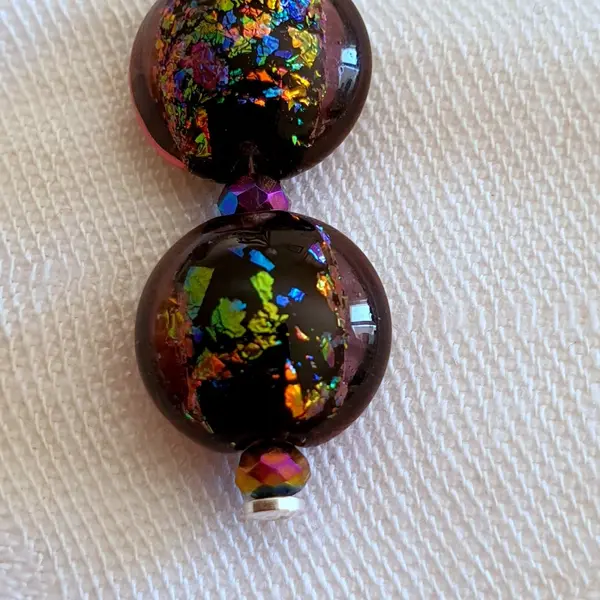 Boucles d'oreilles réalisées en perles de verre artisanales "lampwork".