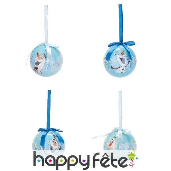 4 Boules de Noël Olaf, 7,5 cm