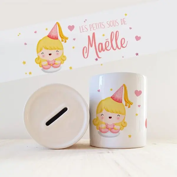 Tirelire personnalisée modèle Princesse