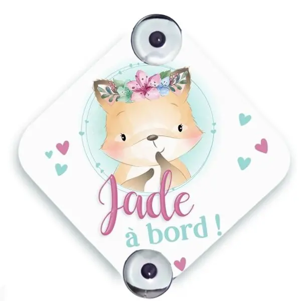 Plaque voiture personnalisée Bébé à bord - Renarde