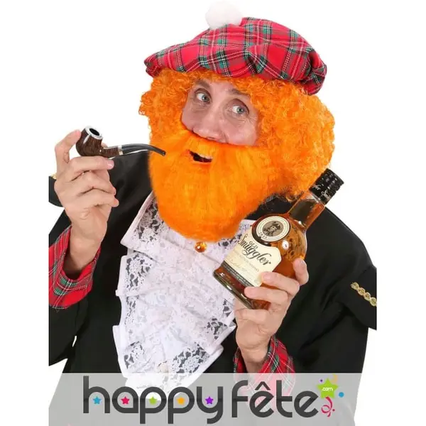 Ensemble Barbe Moustache orange style écossais