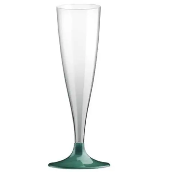 10 Flûtes à Champagne en Plastique - Vert Teal