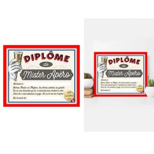 Cadre avec Diplôme Mister Apéro