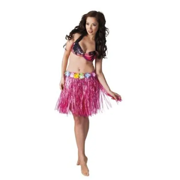 Jupe Hawaïenne Courte 45 cm - Rose