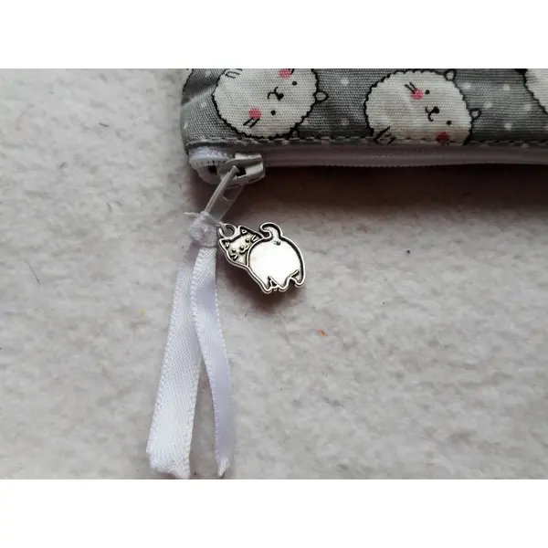 Trousse chats en boule blancs et pois, pochette de rangement, trousse femme homme, accessoire cadeau chat