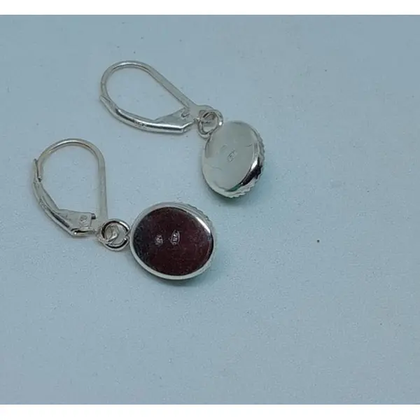 Boucles d'oreille dormeuses argent 925 et pierre de lune création unique