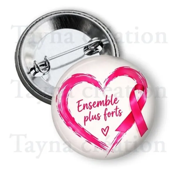 Badge octobre rose, 3 tailles
