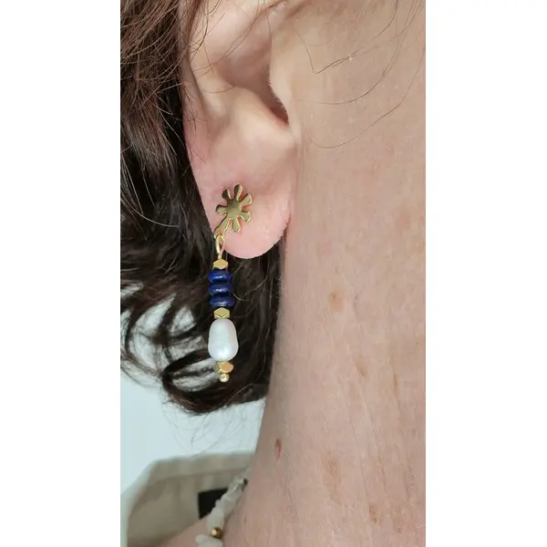B.o lapis-lazuli & perles naturelles