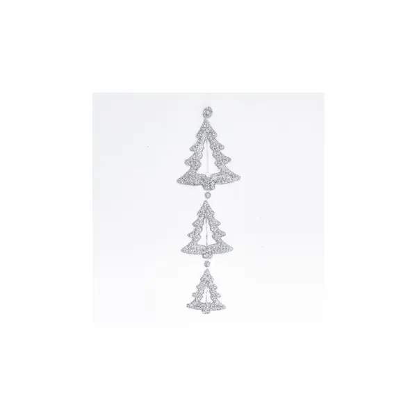 Suspension 3 sapins argentés paillettes